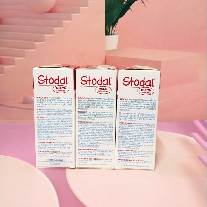 Siro Ho Vi Lượng Đồng Căn BOIRON STODAL Đỏ Canada Giảm Ho Cảm Lạnh cho bé 1-11 tuổi