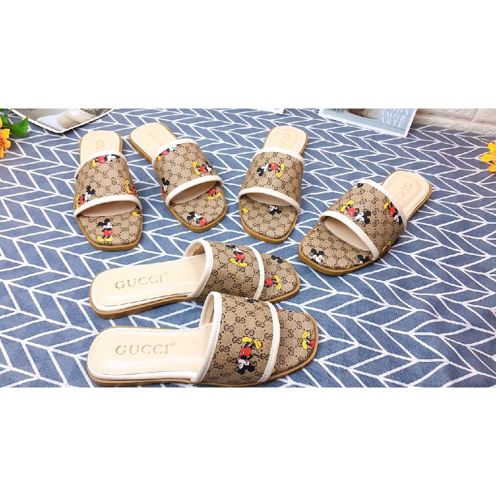 Dép Lê Nữ Họa Tiết Chuột Mickey