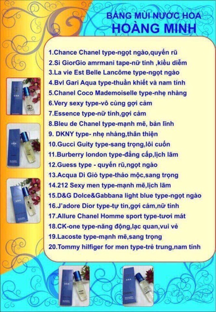 Tinh dầu nước hoa chính hãng dạng lăn 12ml