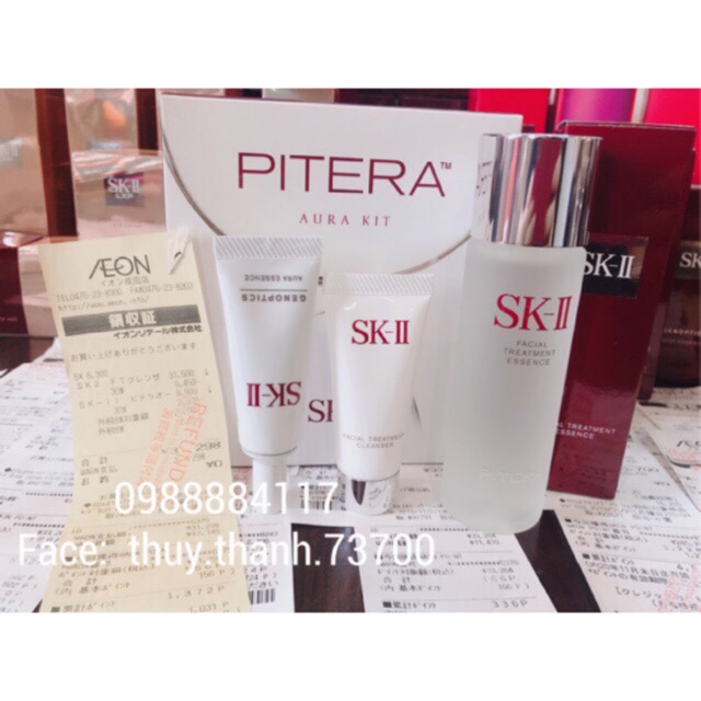 SKII SET MINI DƯỠNG TRẮNG DA - SET AURA KIT - NƯỚC THẦN 75ML - TINH CHẤT AURA 10ML - SỮA RỬA MẶT 20G