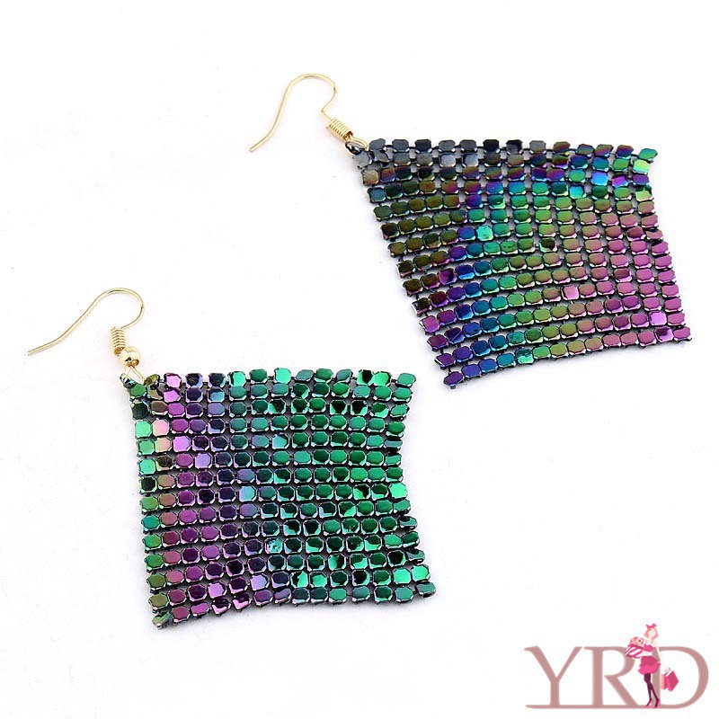 Bông tai dáng dài đính kim sa thời trang