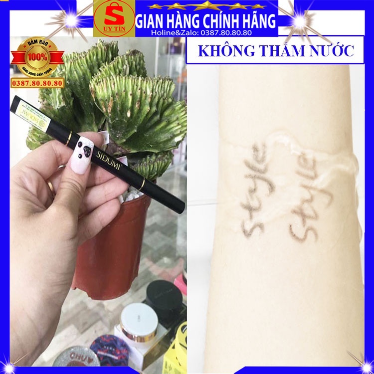 Bút chì kẻ lông mày chân mày lâu trôi không thấm nước loại tốt Sidumi hàn quốc 3D 4D phẩy sợi cho da dầu mụn màu nâu đen