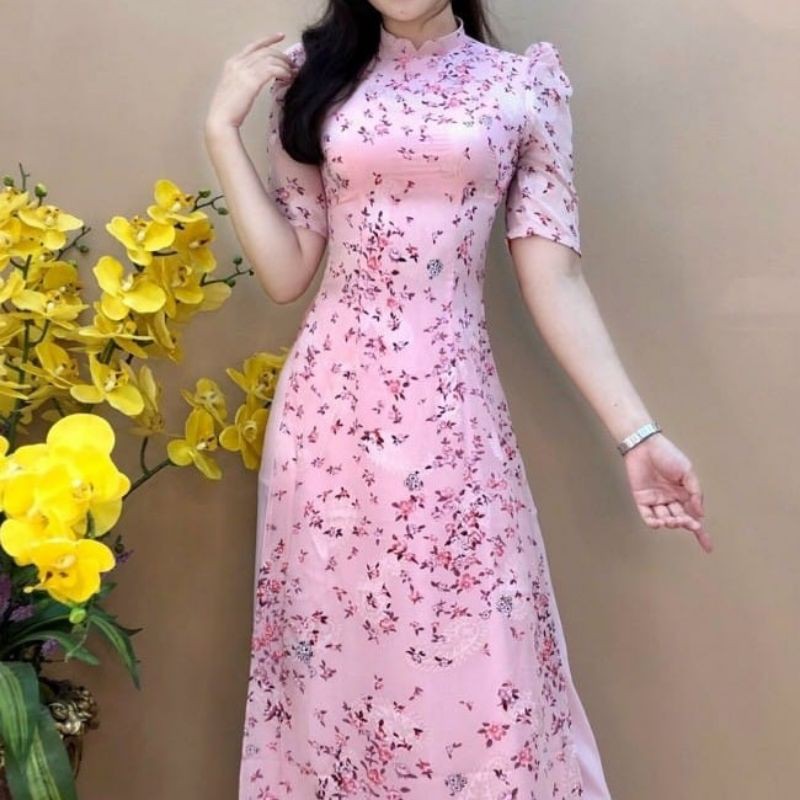 Áo dài hoa nhí