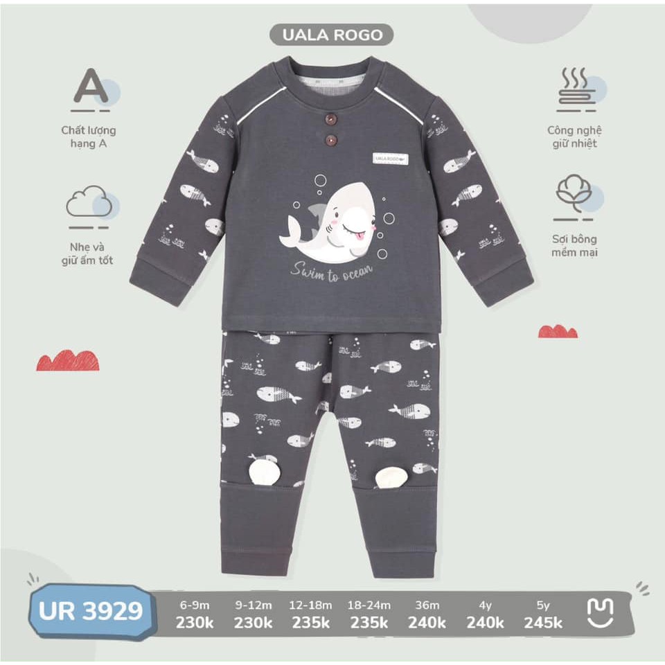 Bộ dài tay dầy Uala cho bé trai gái UR663929