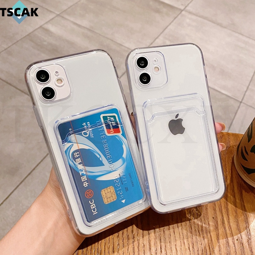 Ốp Điện Thoại Trong Suốt Có Ngăn Đựng Thẻ Dành Cho Samsung Galaxy A03S A02S A02 M42 M32 M40S M12 M11 M02 M10