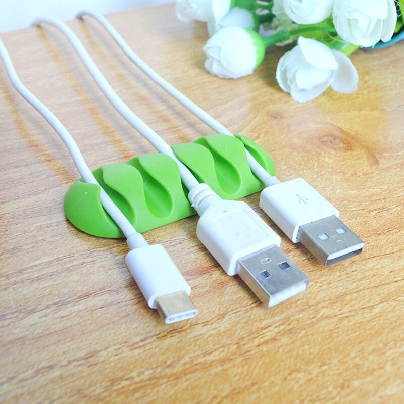 Dụng cụ kẹp sắp xếp dây cáp bằng silicone màu trơn tiện lợi