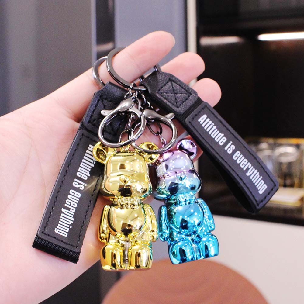 Móc khóa hình gấu hoạt họa nhiều màu sắc tùy chọn đáng yêu