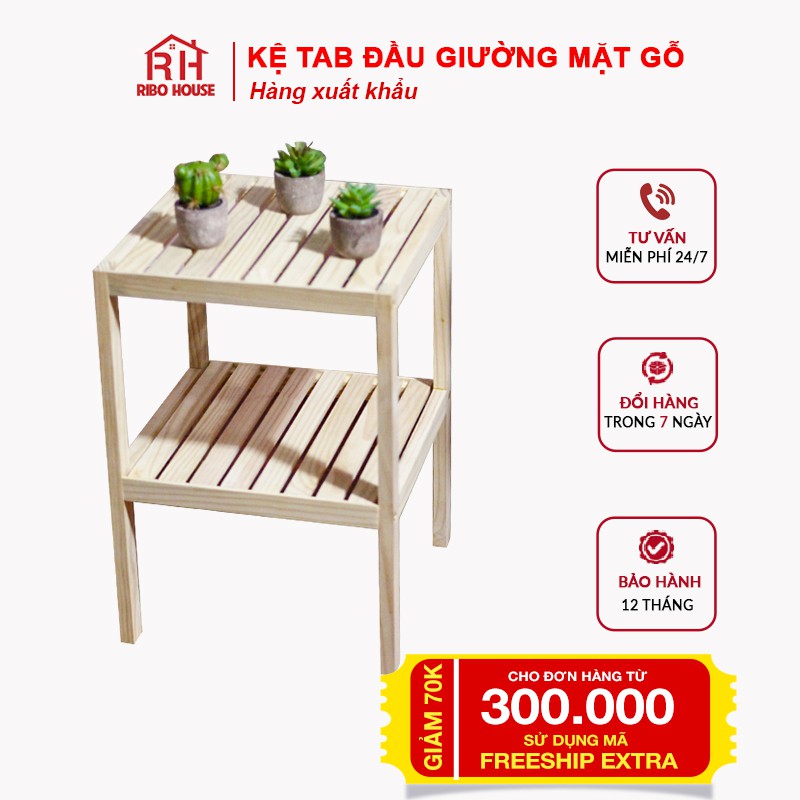 Kệ đa năng mặt gỗ RIBO HOUSE tab gỗ nội thất trang trí nhà cửa bằng gỗ tự nhiên RIBO4