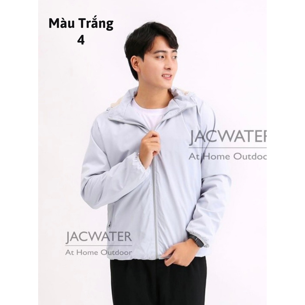 Áo Gió Lót Lông Cừu Vải Format Tráng Bạc