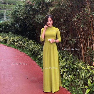 Áo dài trơn màu xanh cốm
