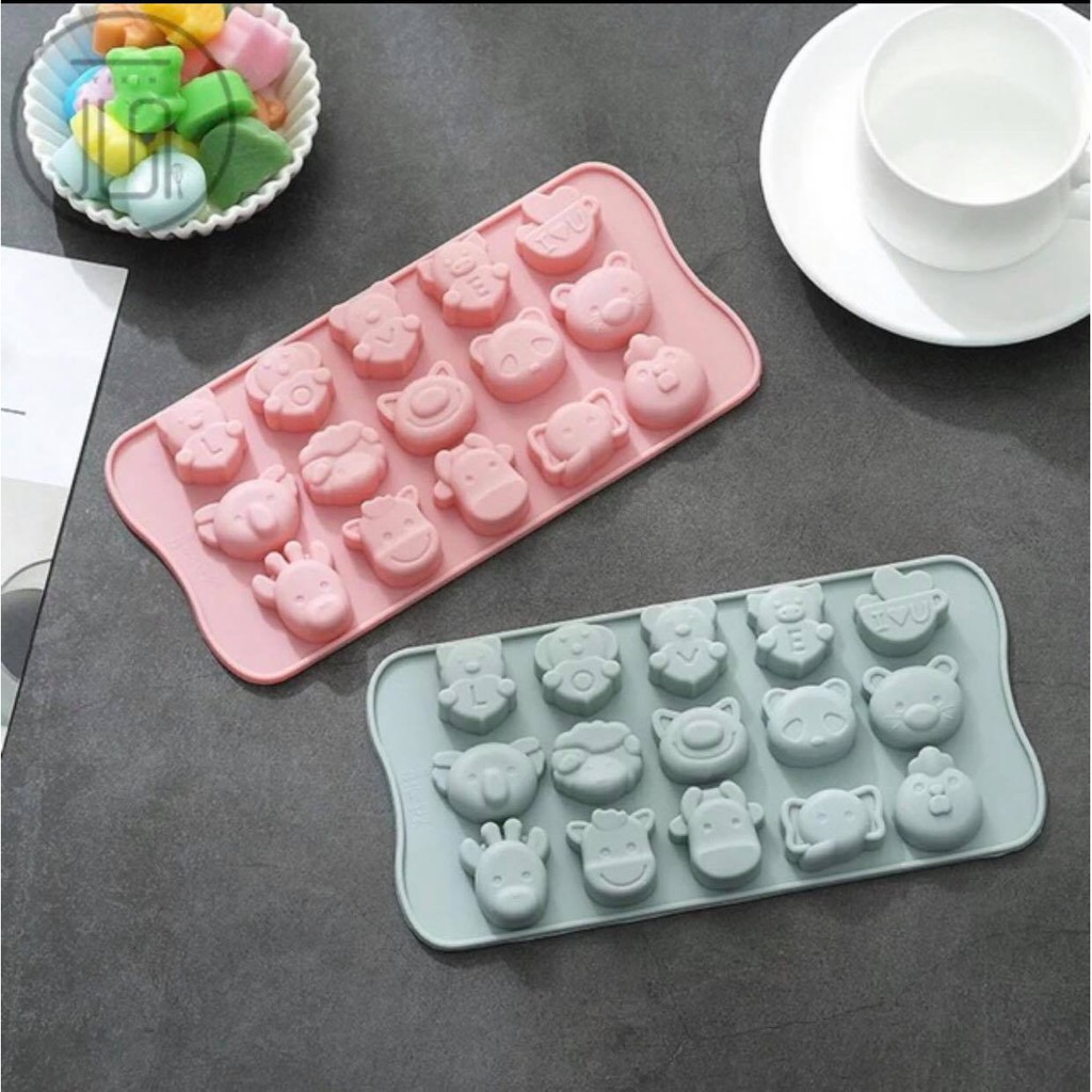 Khuôn Silicon Đổ Socola/Thạch/Đá/Kẹochipchip/Pudding Hình Thú Cầm Chữ