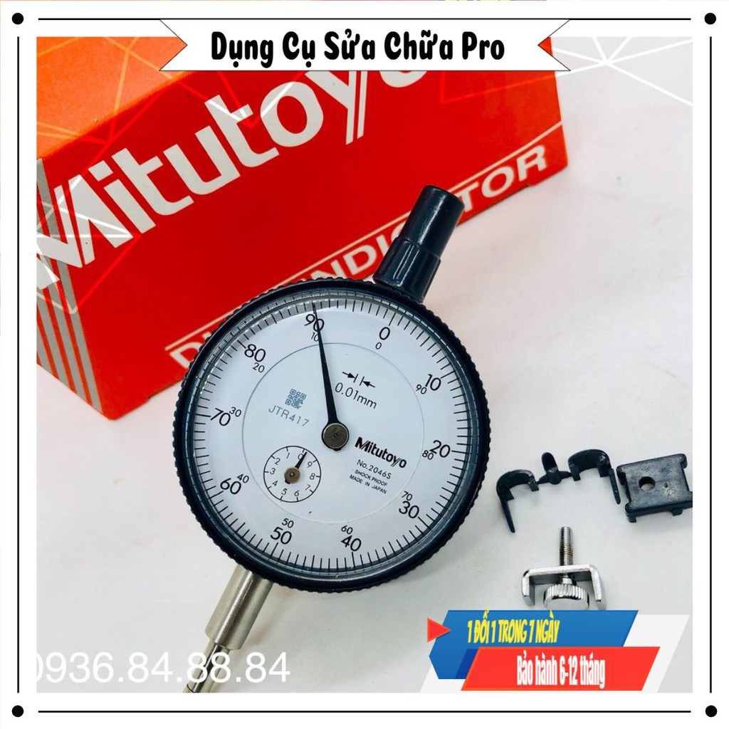 Đồng hồ  cân biên , đồng hồ so Mitutoyo 2046S (0-10mm/0.01) 💥FREESHIP💥dụng cụ đo cơ khí