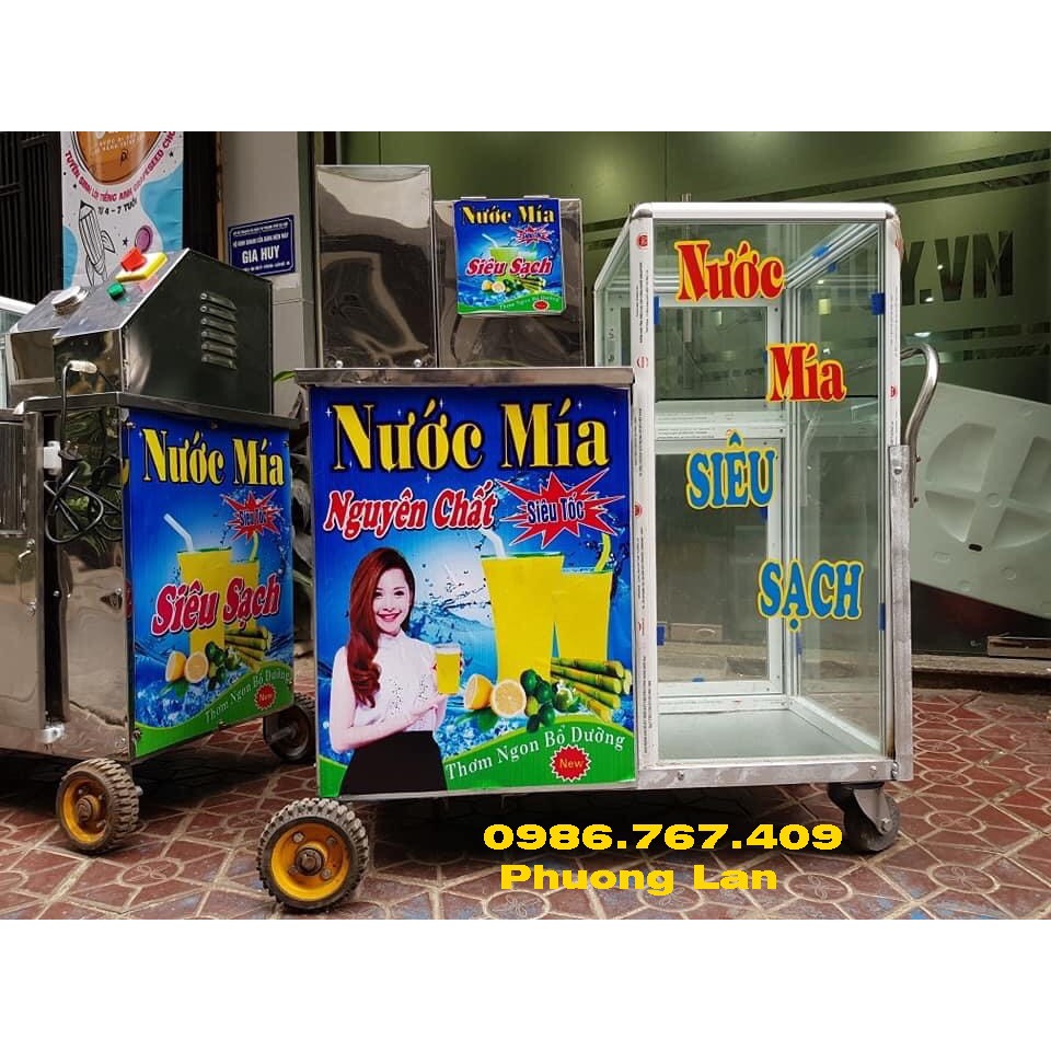 Máy ép nước mía siêu sạch có tủ kính motor Toàn Phát 100% dây đồng