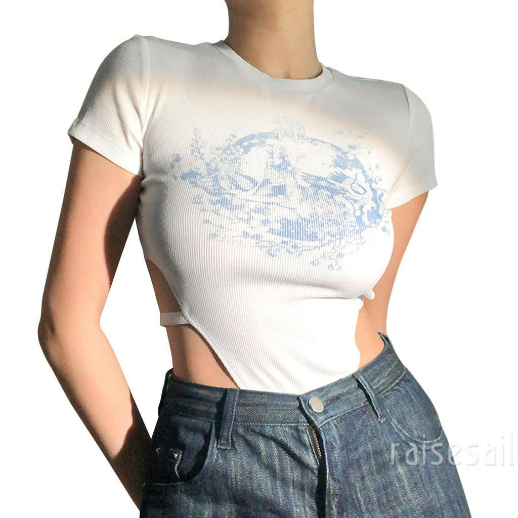 Jumpsuit Tay Ngắn Cổ Tròn Hoạ Tiết In Thiết Kế Ôm Sát Tôn Dáng | BigBuy360 - bigbuy360.vn