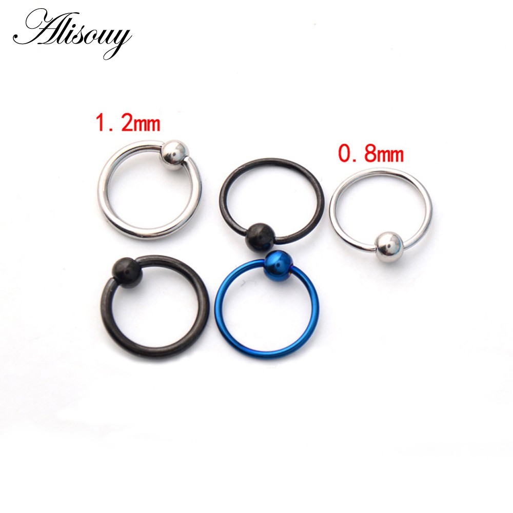 Alisouy 1 Khuyên Xỏ Cơ Thể / Mũi / Môi / Rốn Bằng Thép Không Gỉ 16g