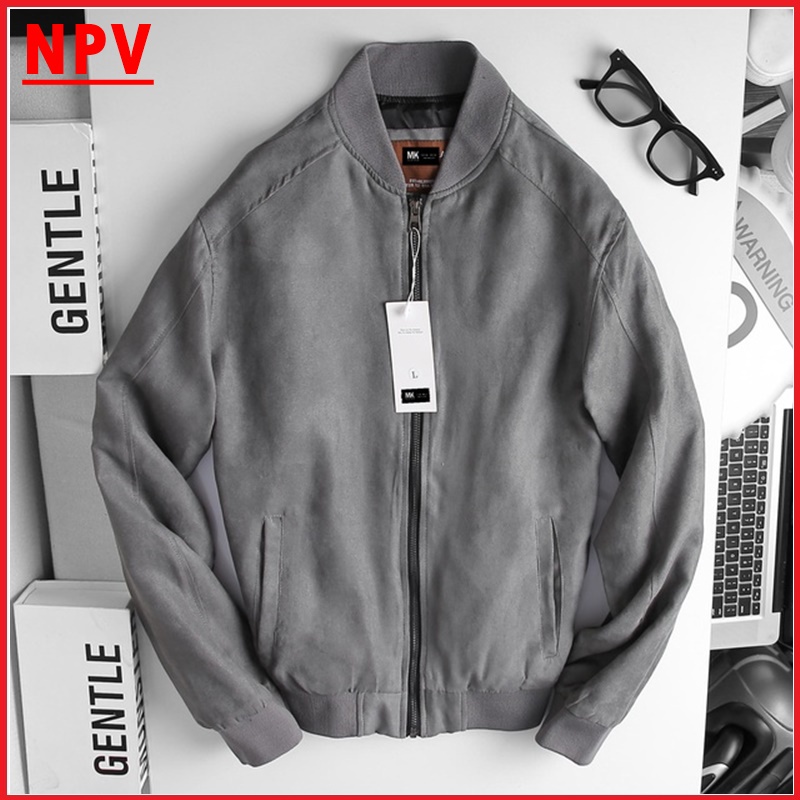 [Mã 11FASHIONSALE1 giảm 10K đơn từ 50K] Áo khoác nam da lộn NPV tay chun bomber ,áo da nam cao cấp 4 màu trẻ trung
