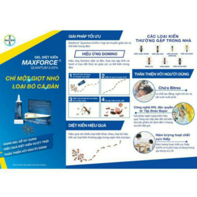 Gel diệt kiến Bayer Maxforce Quantum 12g dạng gel