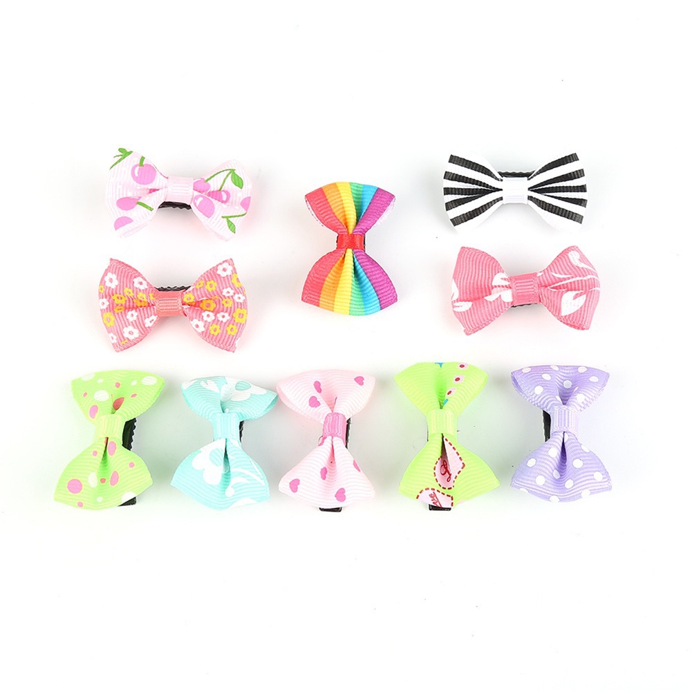 Set 10 kẹp tóc nơ hoa xinh xắn cho bé gái