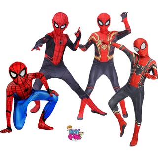 Bộ đồ quần áo hóa trang siêu nhân Người Nhện Spider-Man cho bé trai cực chất - Bộ áo liền quần kèm mũ trùm
