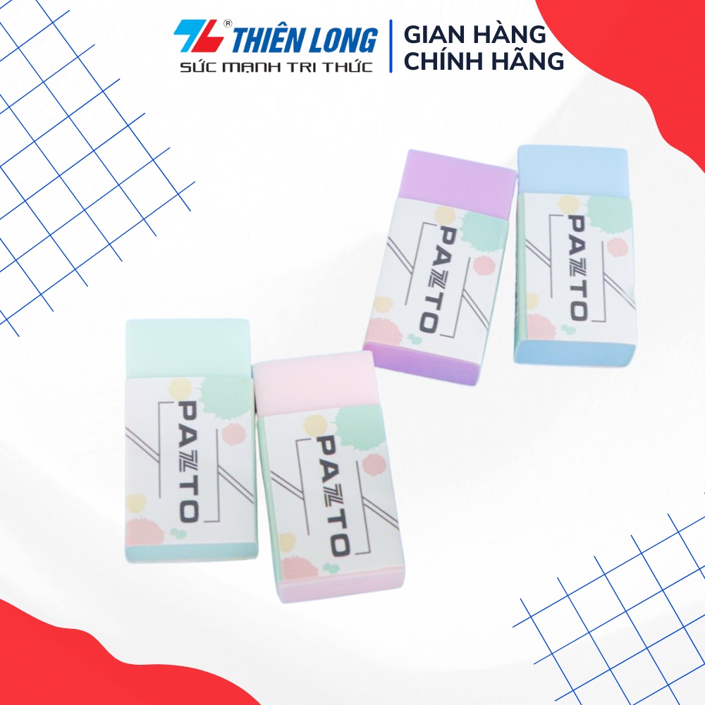 Gôm tẩy không mùi Thiên Long Pastel Pazto Thiên Long E-010 - Màu ngẫu nhiên- Dễ tẩy xóa ít vụn gôm, không độc hại