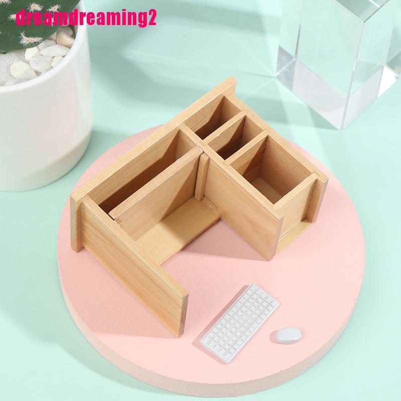 Bộ Bàn Phím Và Chuột Bằng Gỗ Cho Nhà Búp Bê