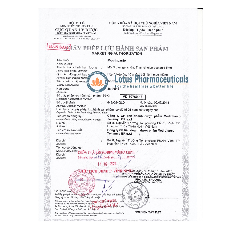 Mouthpaste 5g - Kem Bôi Nhiệt Miệng | Lotuspharma