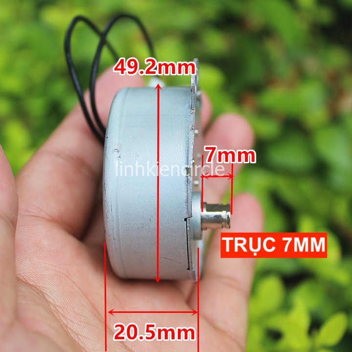 Motor giảm tốc mini 220V tốc độ chậm 4 vòng/phút làm bàn xoay đảo trứng - LK0309