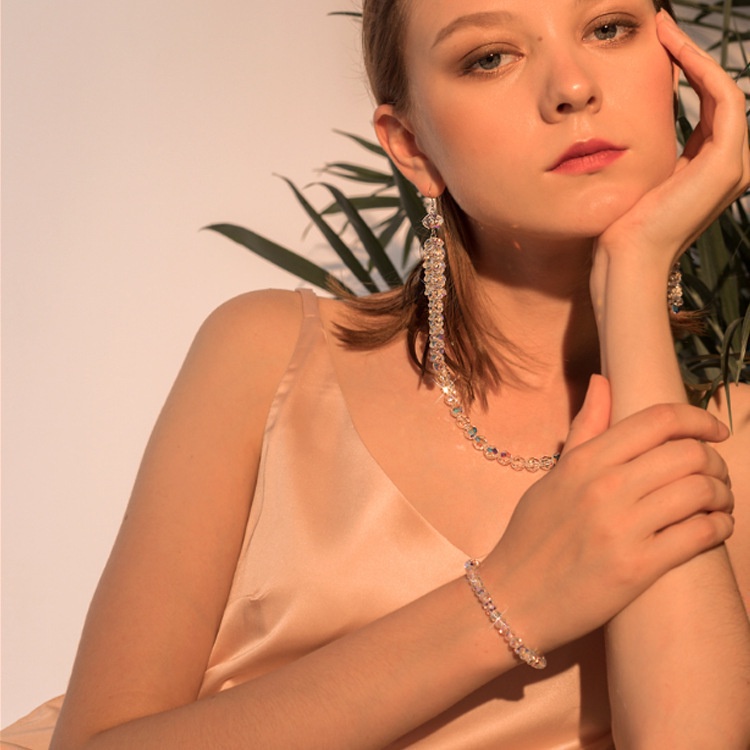 Vòng Tay Chuỗi Hạt Pha Lê Giả Thời Trang Cho Nữ