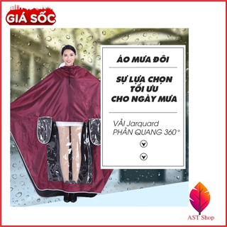[ FREESHIP - HÀNG LOẠI 1 ] Áo mưa đôi chất liệu vải dù ép PVC siêu bền chống thấm nước cực tốt có phản quang