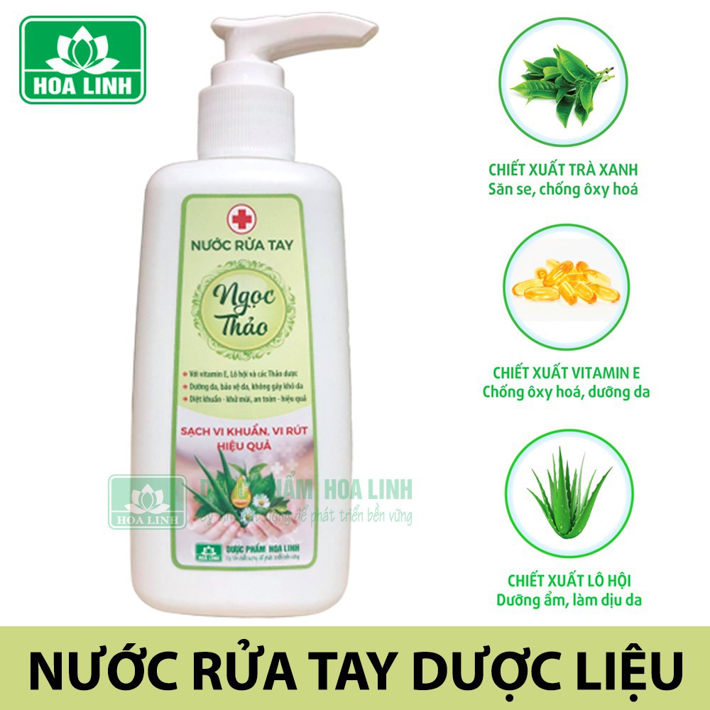 Nước rửa tay Ngọc Thảo của Công ty Dược Phẩm Hoa Linh chai 230ml