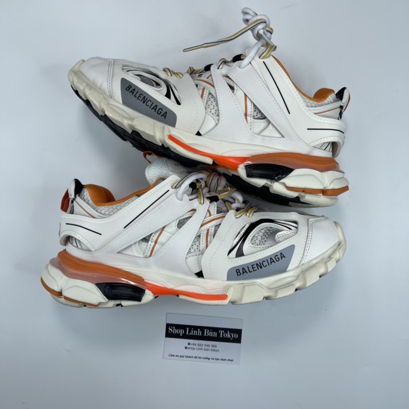 Giày Sneaker 🔥 Track 3 cam trắng kèm phụ kiện