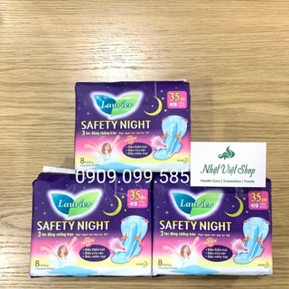 Combo 3 gói Băng Vệ Sinh Ban Đêm Laurier Safety Night chống tràn [35cm-8M]