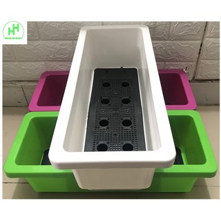 Combo 2 Chậu/ Khay/ Mánh Nhựa Trồng  Rau, Trồng Hoa, Cây Cảnh Kích Thước 48X20X16CM - Nhiều Màu