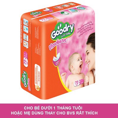 Miếng lót sơ sinh em bé/Bỉm gián cho bé  Goodry 72 miếng mềm mại