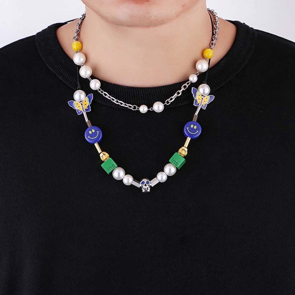 Vòng cổ mặt hình đầu lâu mặt cười phong cách Âu Mỹ cổ điển thời trang cho nam và nữ