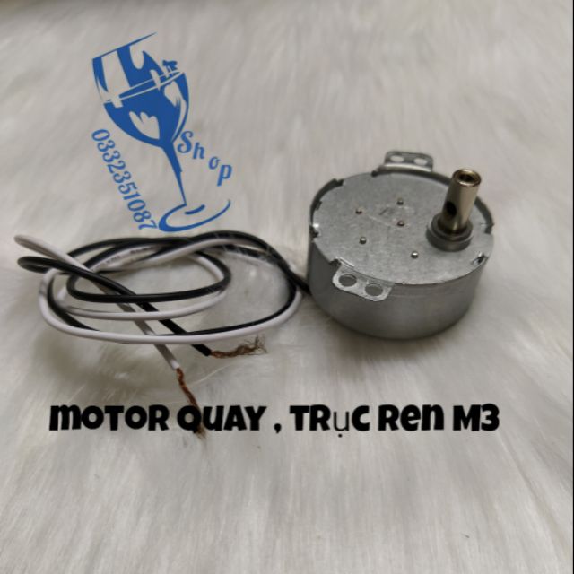 Motor quay chậm- tuốc năng có ren M3 lắp trong đèn hào quang