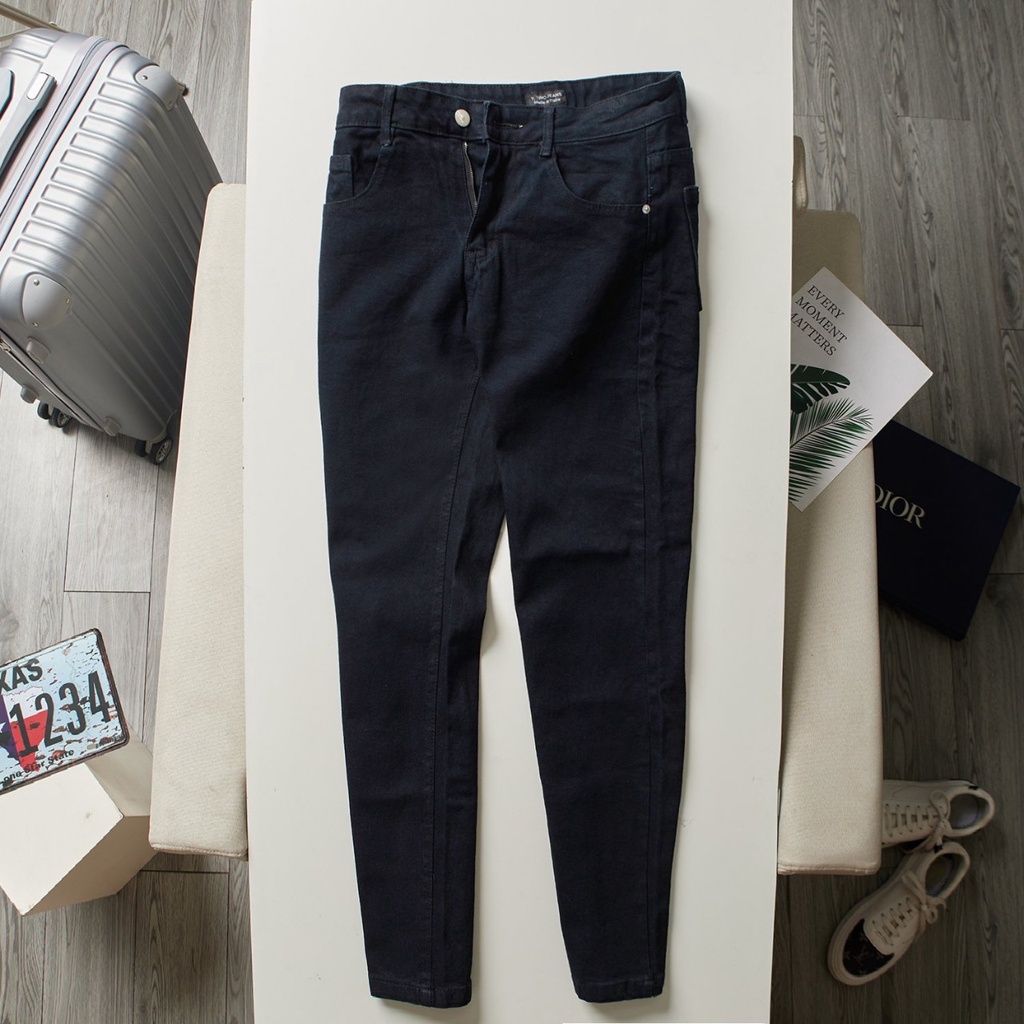 Quần jeans nam , Quần jeans skinni nam 2 màu cơ bản Xanh chơn loang và xanh rách Loang