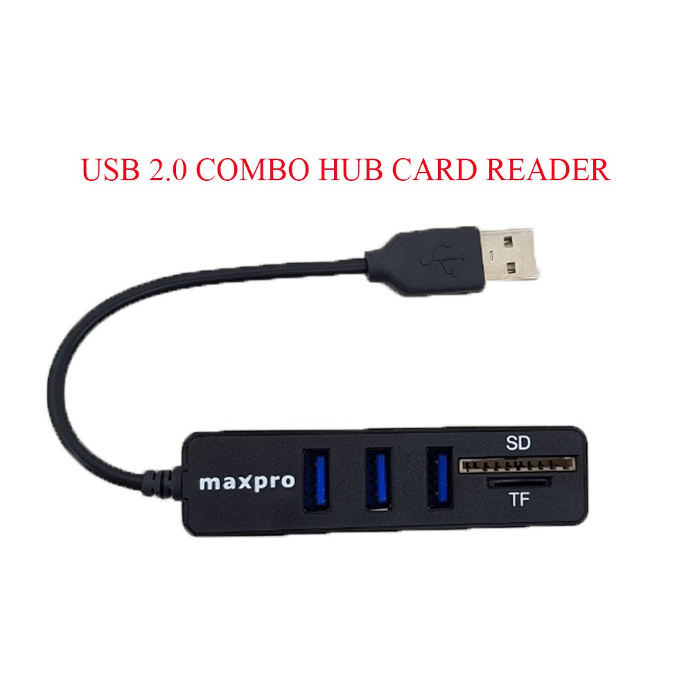 Hub USB 2.0 3 cổng + Đầu đọc thẻ cho SD TF