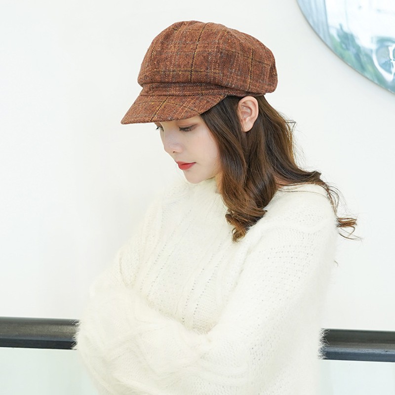 Mũ nồi Beret Sọc caro CAO CẤP - style Vintage Kiểu lưỡi trai