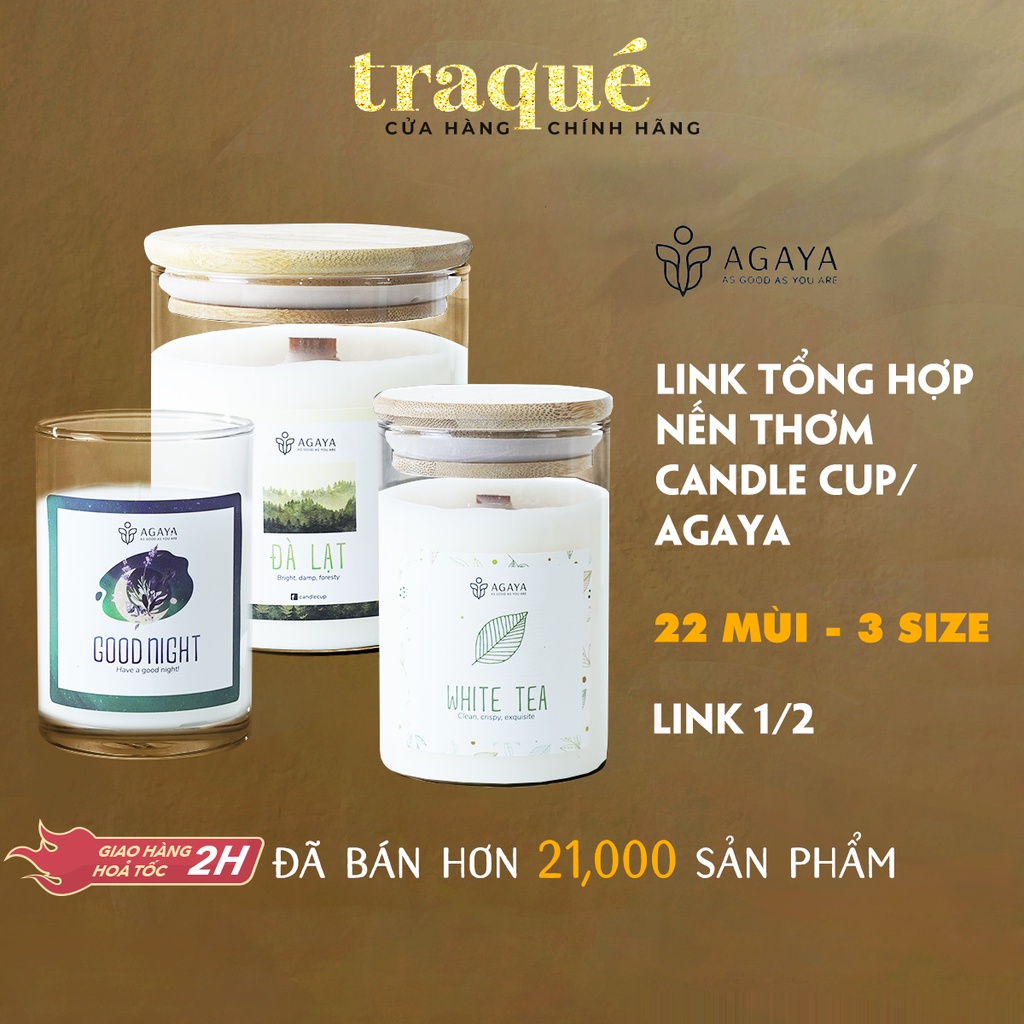 [16 mùi - 5 size] Nến thơm tinh dầu cao cấp không khói an toàn Candle Cup / Agaya