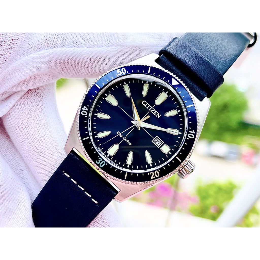 Đồng Hồ Nam CITIZEN AW1591-01L Nam Eco-Drive Lịch Ngày 43mm Chính Hãng Tặng Dây Da Cao Cấp