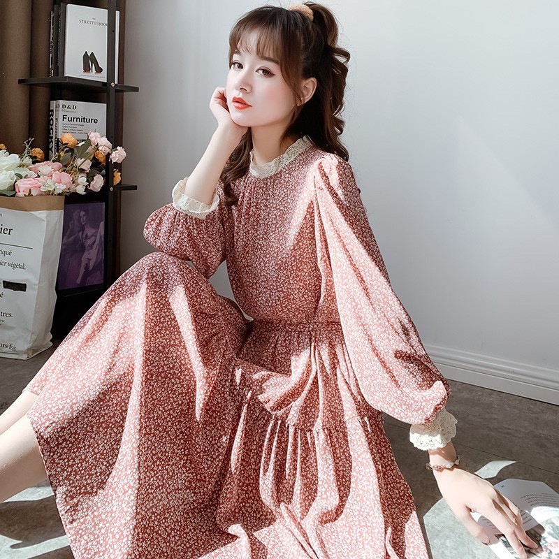 Váy Bầu Hoa Nhí Tay Phối Ren HD4805 Honey Mommy