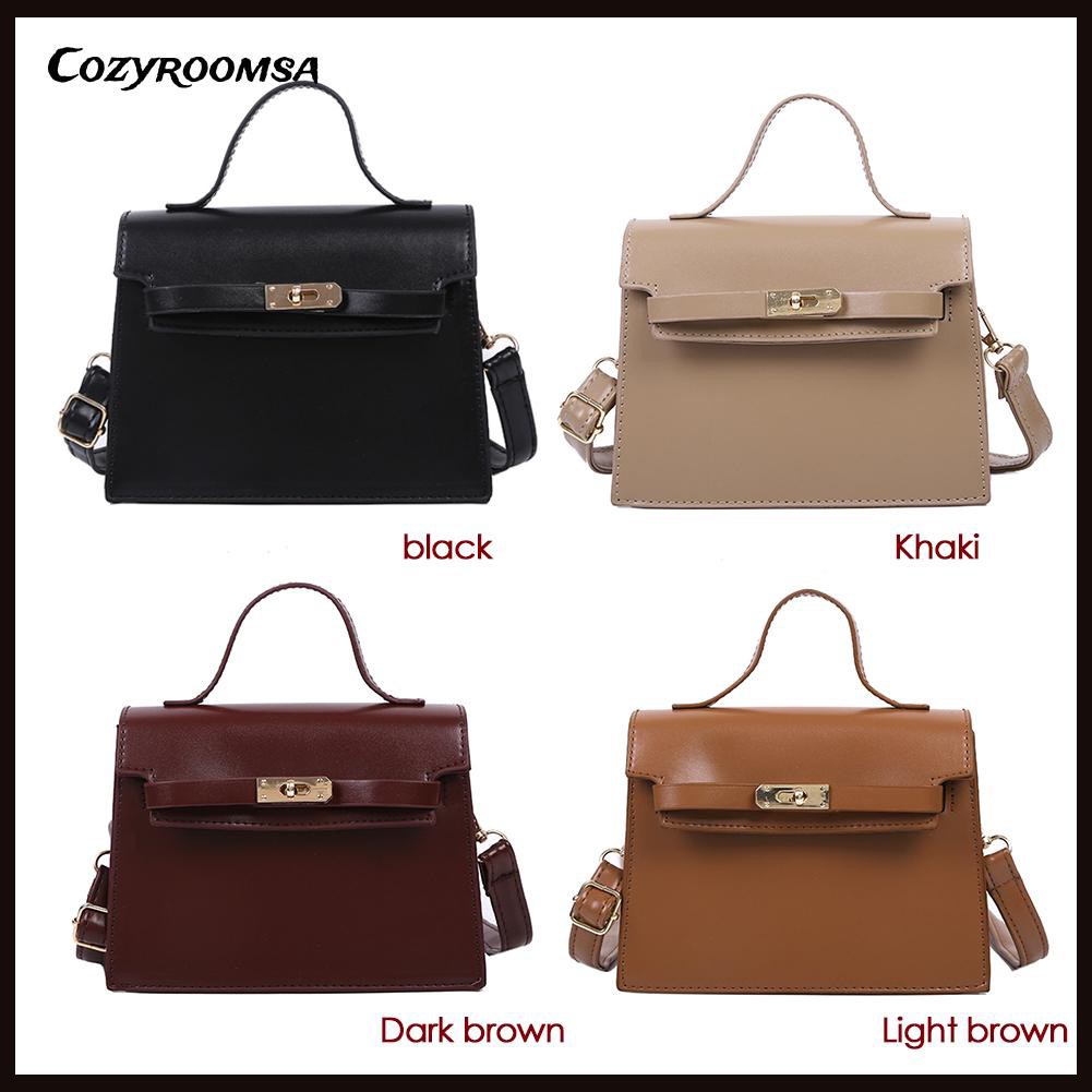 Women Shoulder Bag Top-handle Handbags Lock Buckle Small Messenger Totes 