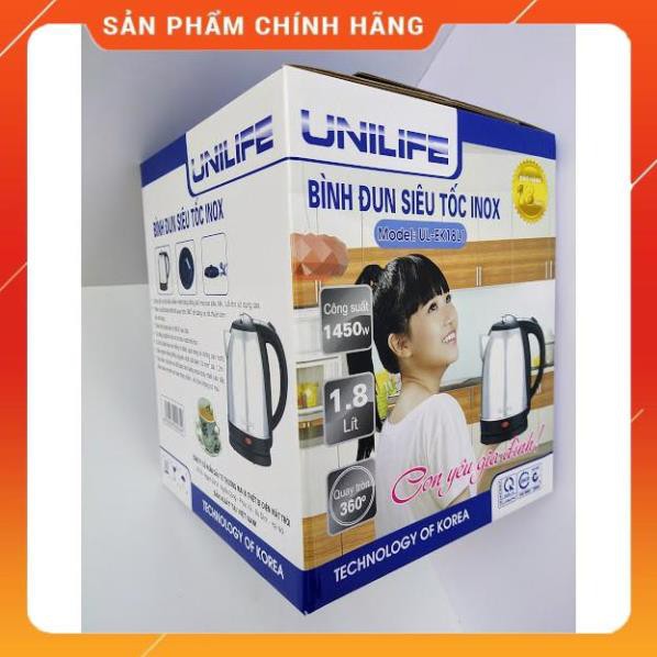 (Chính hãng-Lỗi 1 đổi 1) Ấm siêu tốc Inox UNILIFE | Mr.Sốc, Ấm siêu tốc thuỷ tinh Chefman 1.8 Lít [ Bảo hành 12 tháng ]