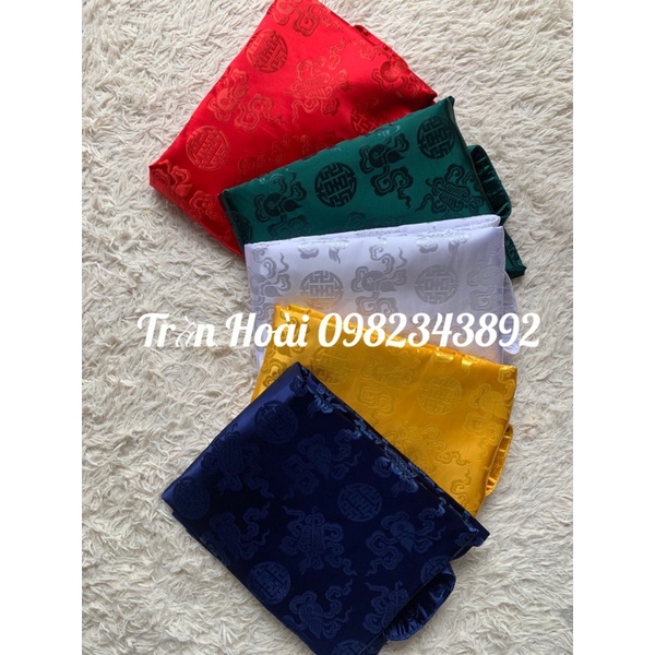 Khăn áo hầu đồng - áo ngũ vị tôn quan gâm trơn chữ thọ