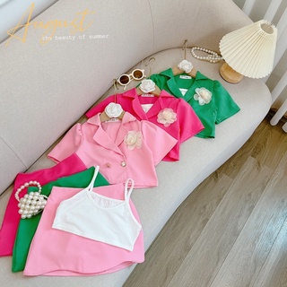 Set vest cộc 3 ct cho bé gái