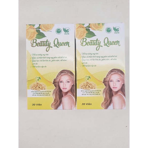 Viên uống nội tiết tố sâm tố nữ mầm đậu nành collagen BEAUTY QUEEN__Giảm thâm nám, sạm da, chống lão hóa_Hộp 30 viên