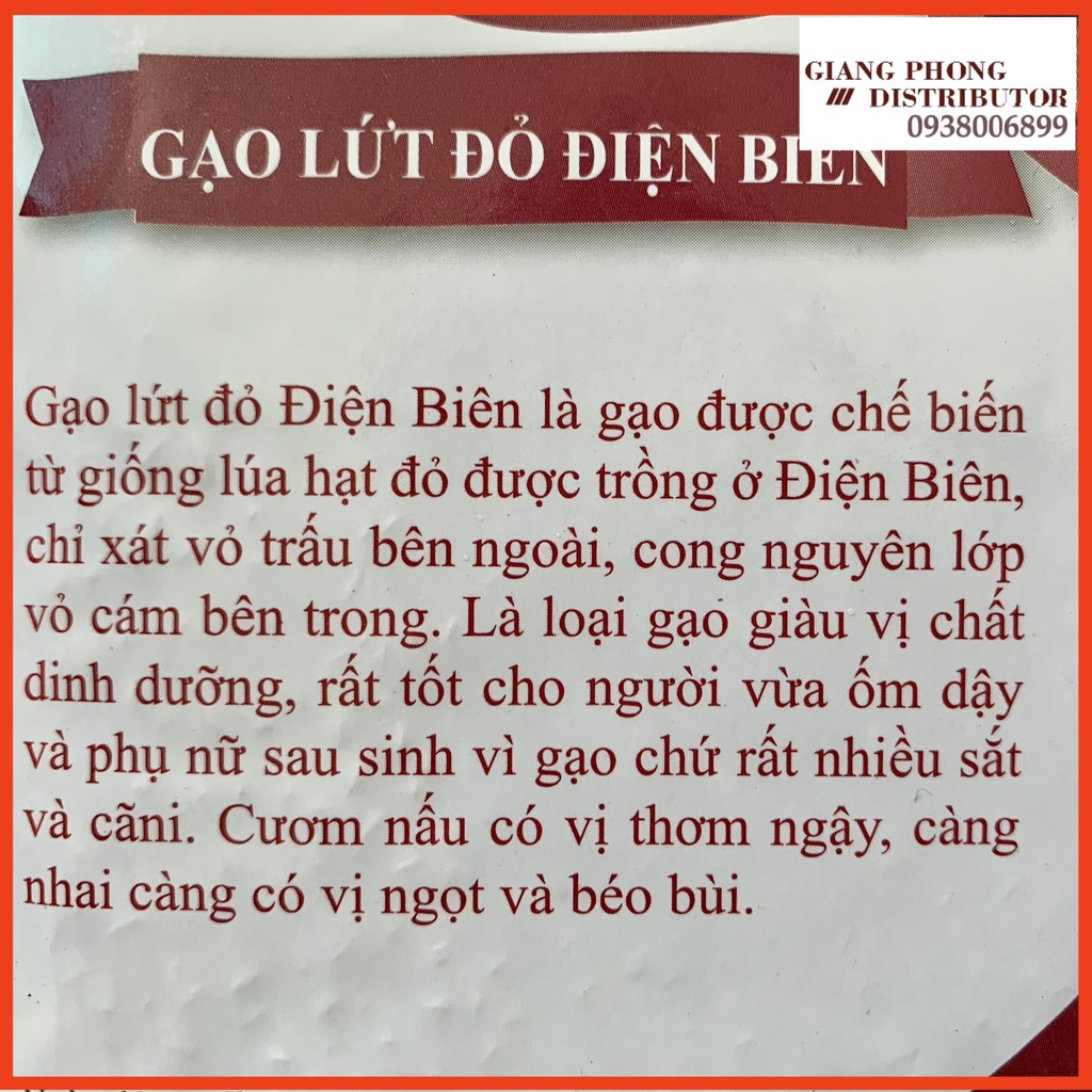 Gạo lứt đỏ Điện Biên gói 2kg  - Giàu vi chất dinh dưỡng