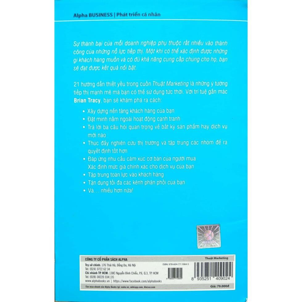 Sách Alphabooks-Brian Tracy-Thuật marketing tái bản 2018
