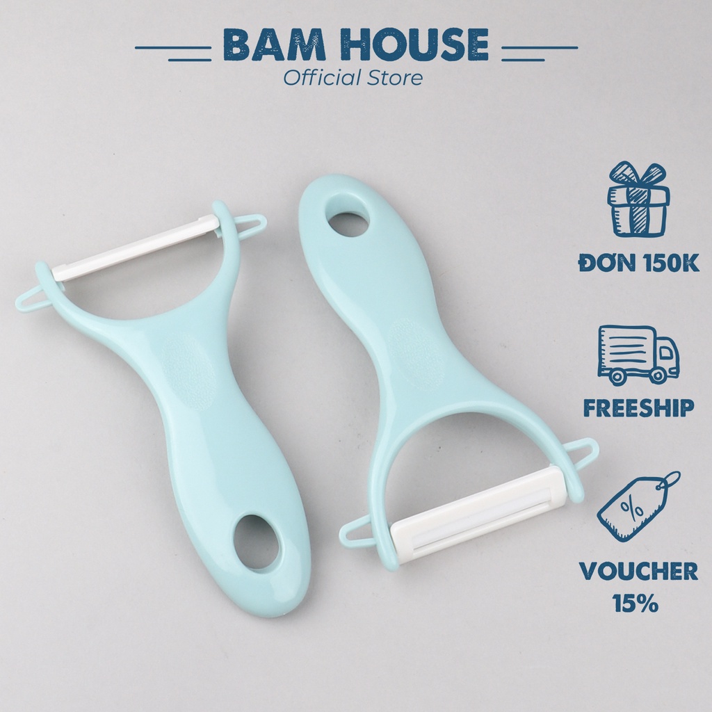 Dao Bào Đa Năng Bam House Lưỡi Gốm Siêu Bén Xanh Cam Cao Cấp Dbn02